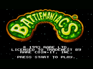 Battletoads In Battlemaniacs title screen for Super Nintendo